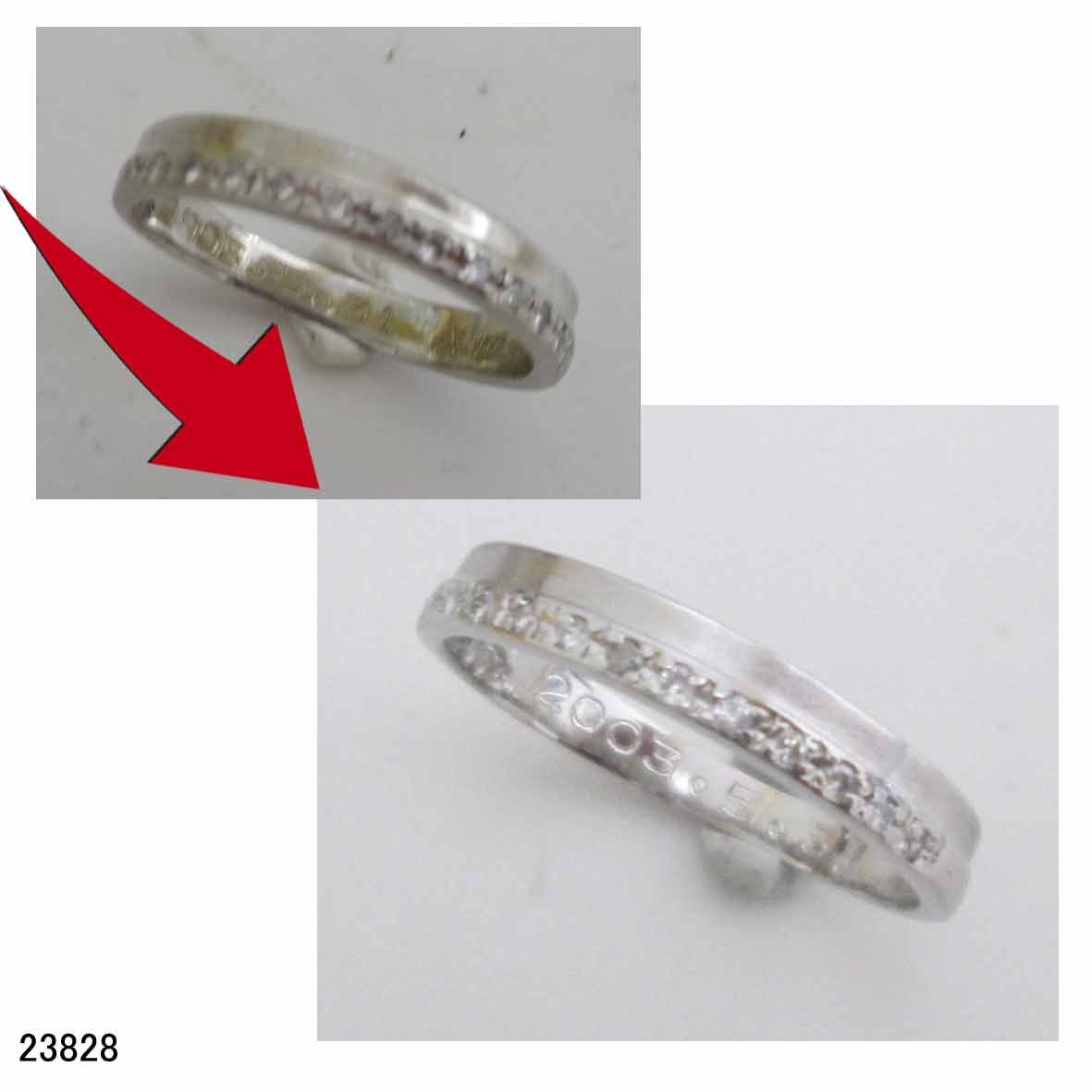 23828プラチナ結婚指輪サイズ直し 23828