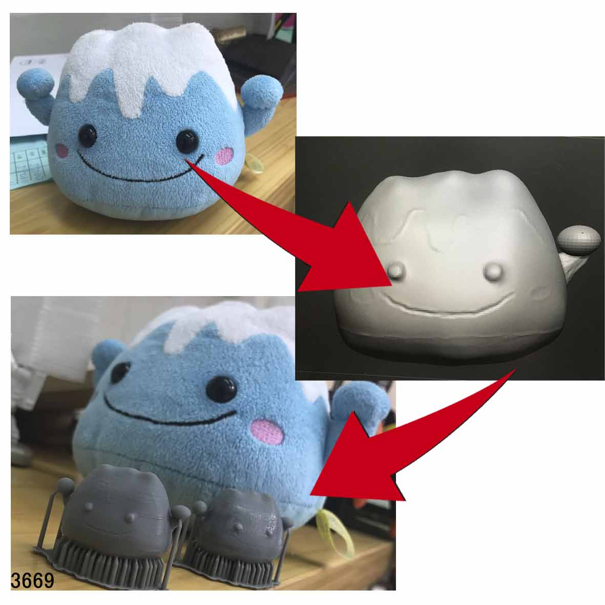 3669ふじちゃん原型作り 3669