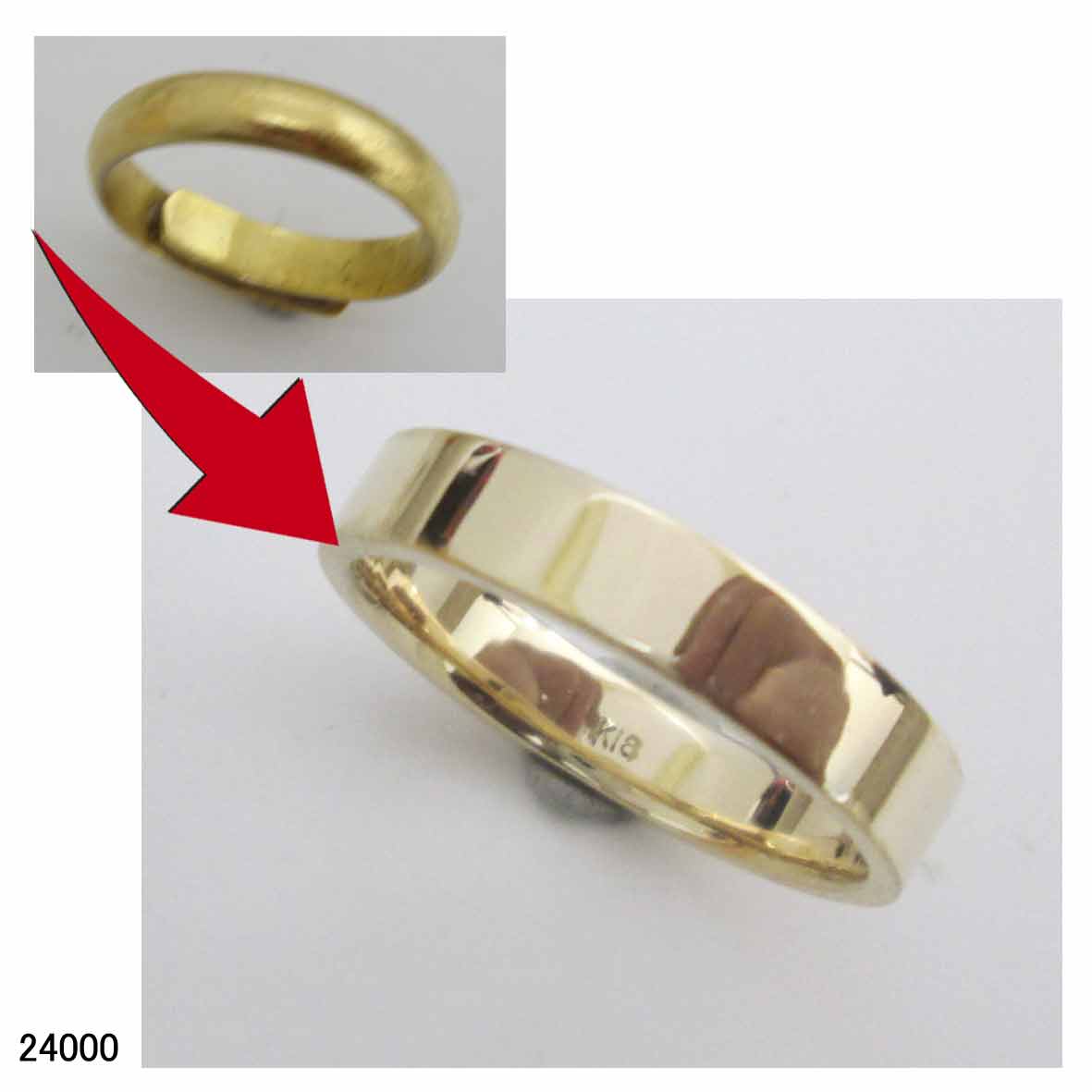 24000K18結婚指輪リフォーム 24000