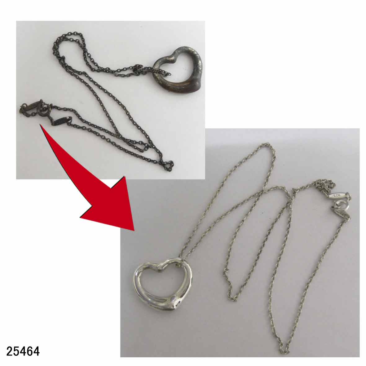 25464シルバーネックレス変色直し 25464