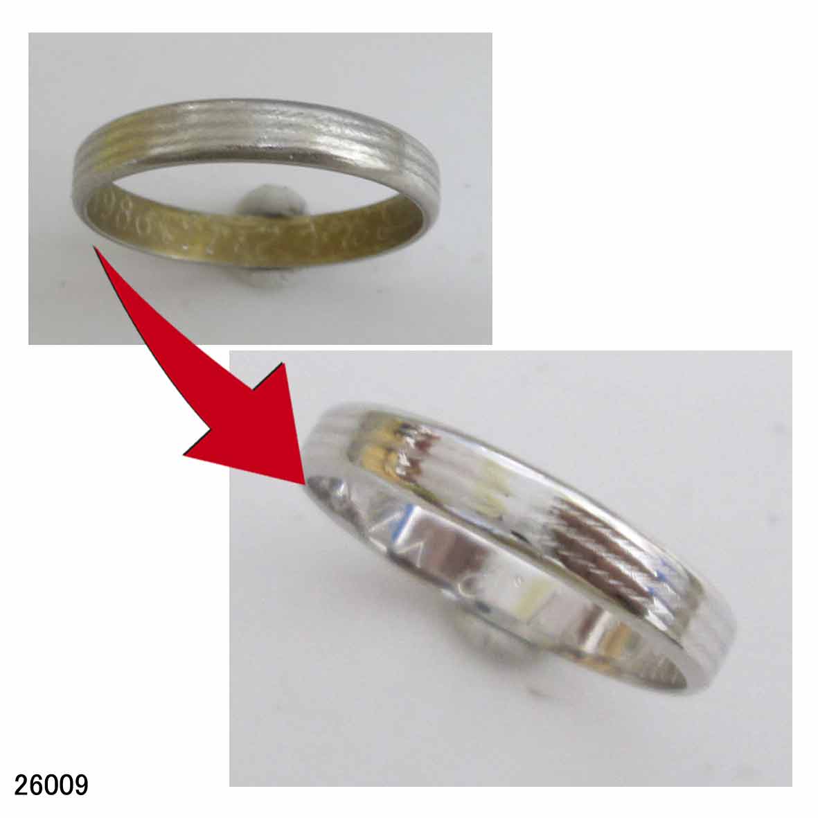 26009プラチナ結婚指輪サイズ直し 26009
