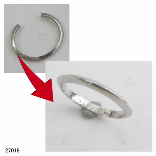 27018　Pt950ティファニー結婚指輪切断修理