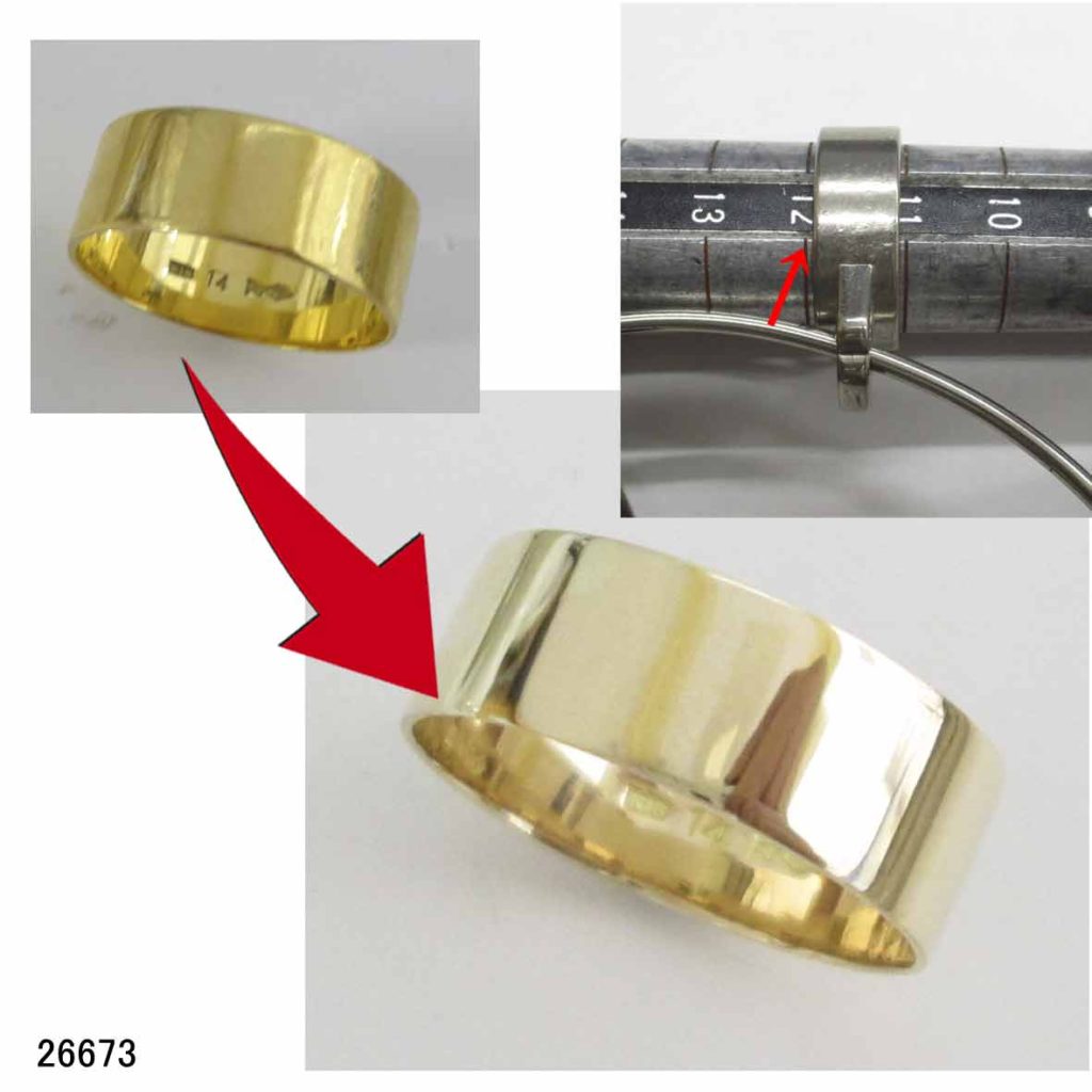 26673K18幅広リングサイズ直し