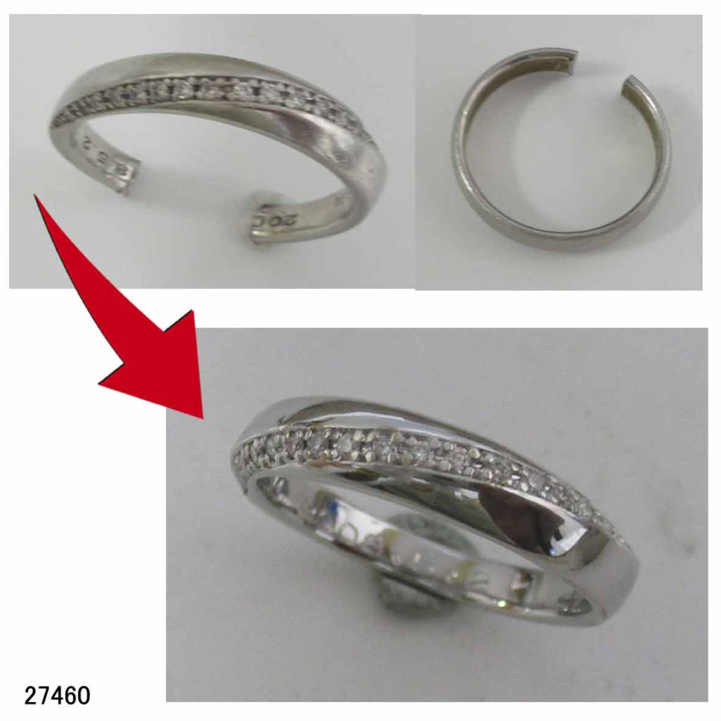 27460プラチナダイヤ結婚指輪切断修理サイズ直し