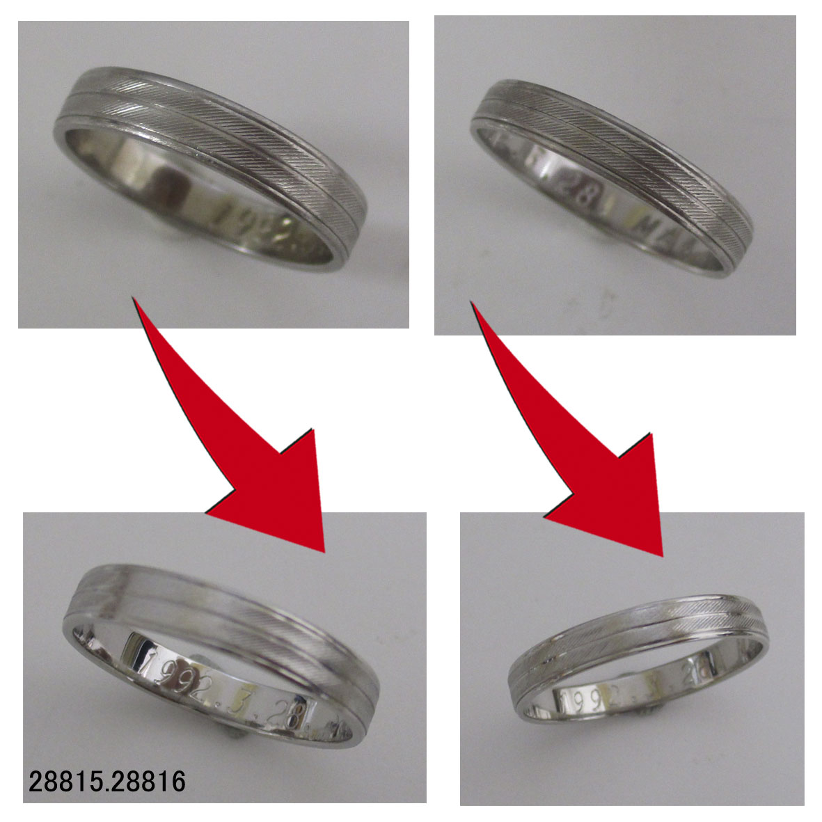 28815Pt結婚指輪サイズ直し 28815