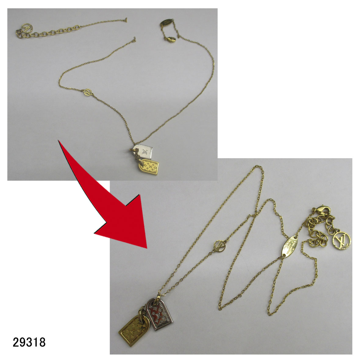 29318ルイビトンプチネックレス修理 29318