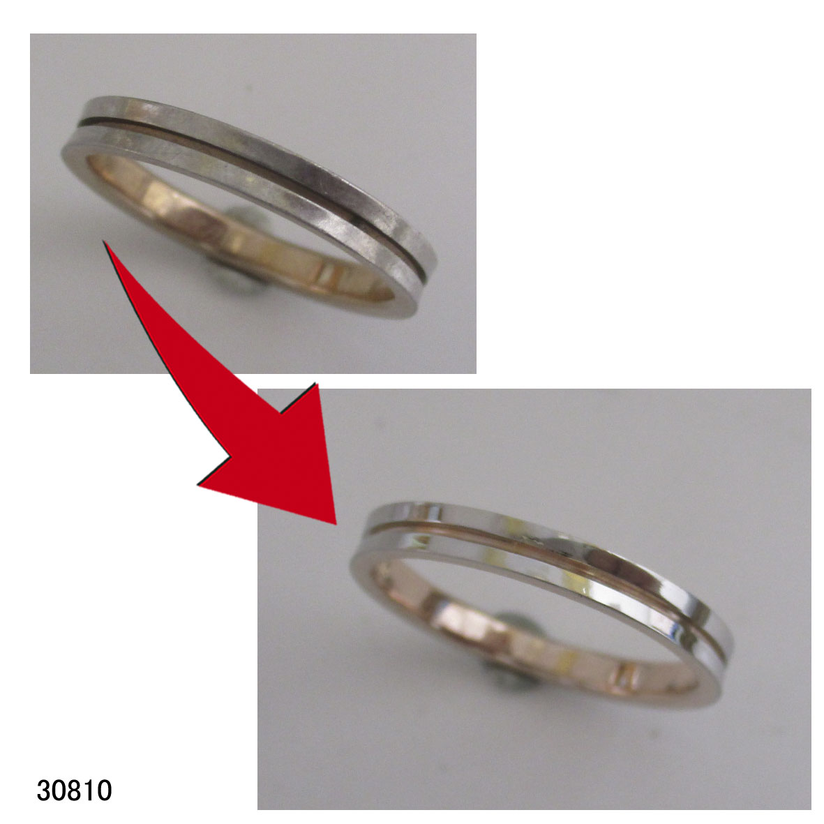 30810K18PGPtニナリッチ結婚指輪サイズ直し 30810