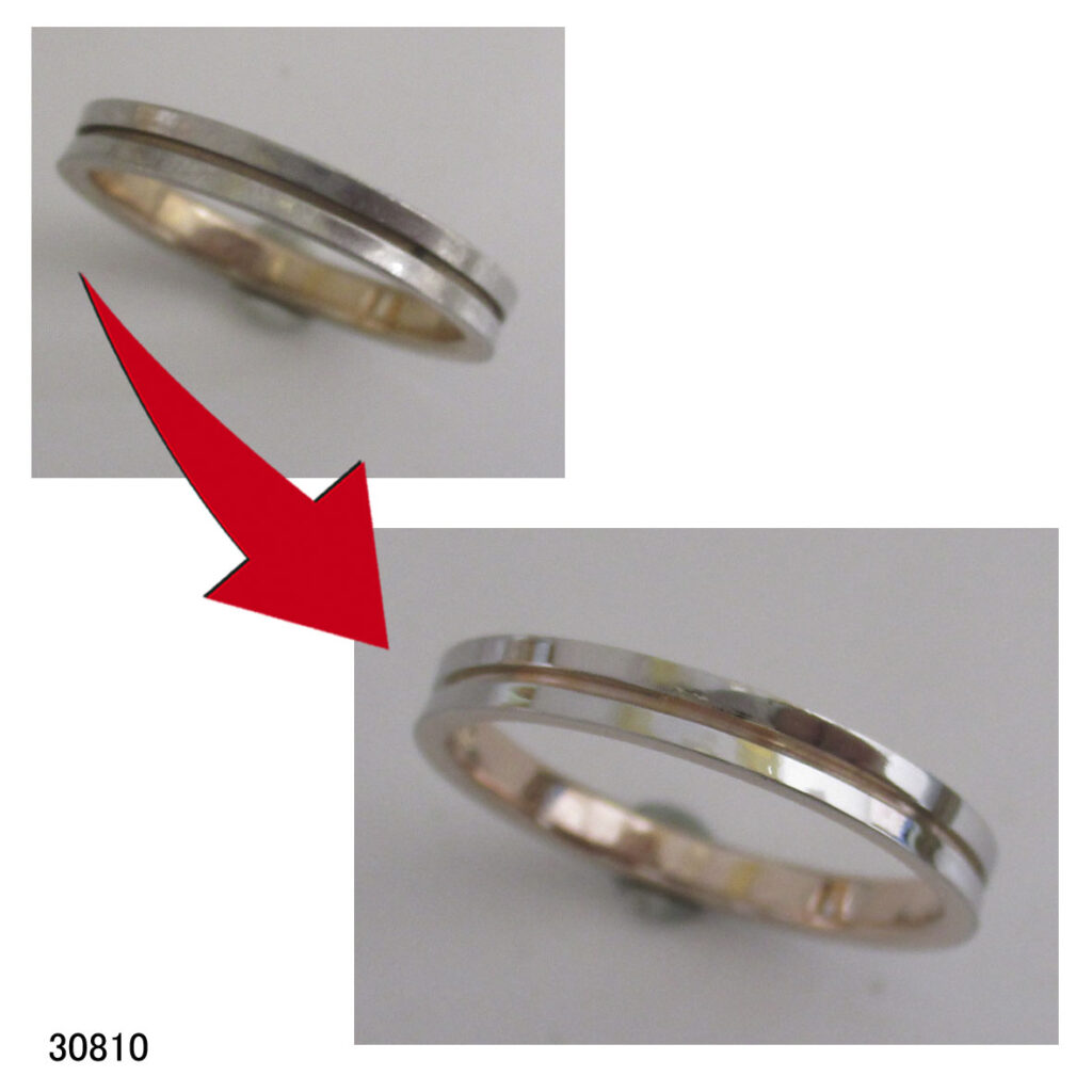 30810K18ピンクゴールドPt結婚指輪サイズ直し