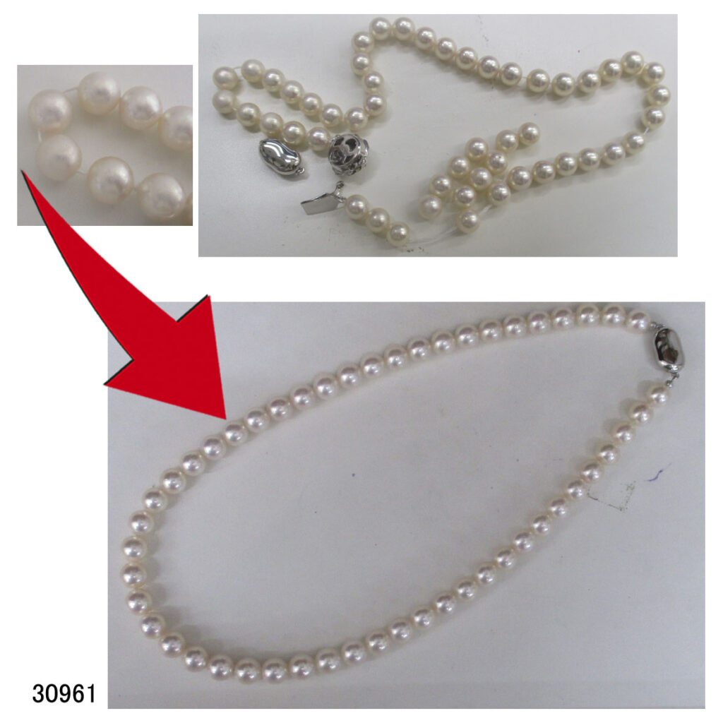 30961真珠ネックレス糸替えクリーニング