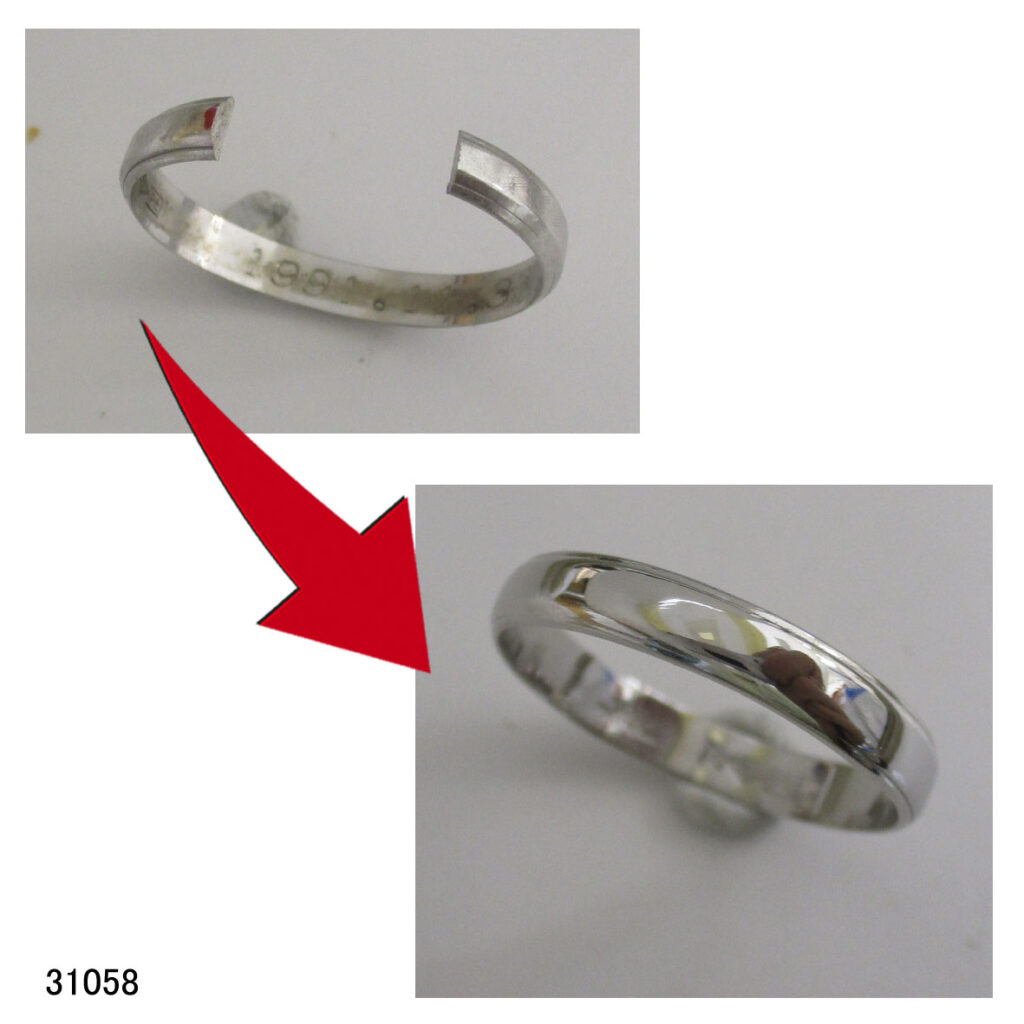 31058Pt結婚指輪切断修理サイズ直し