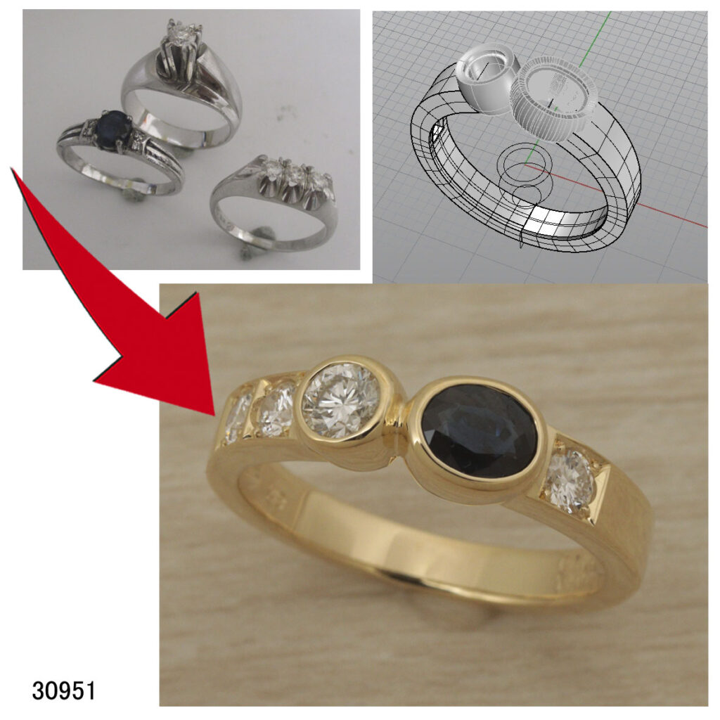 ダイヤリング指輪リフォーム|大阪・布施のじゅえりーいはら