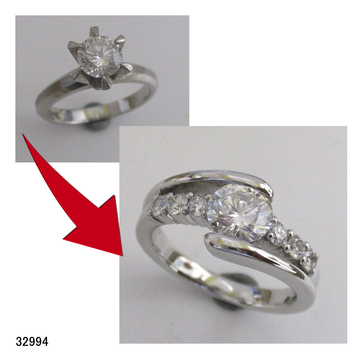 32994Ptダイヤリングリフォーム 32994