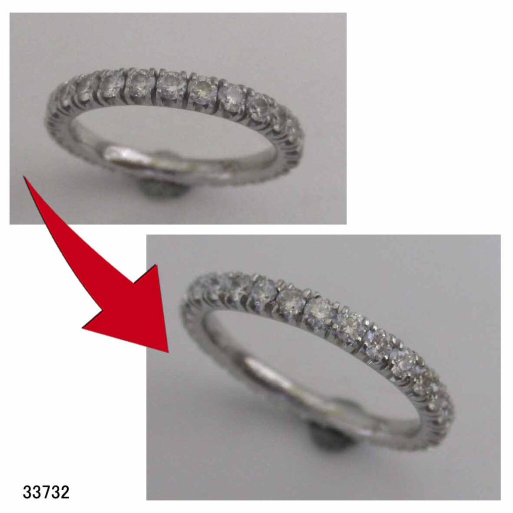 33732Pt950ダイヤフルエタニティリングサイズ直し