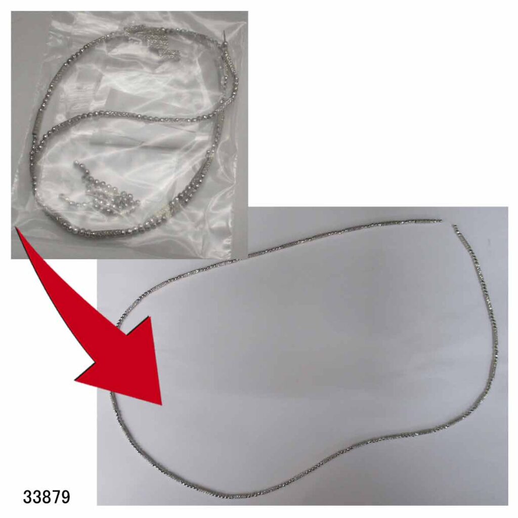 33879K18WGパイプミラーボールネックレス切れ直し修理