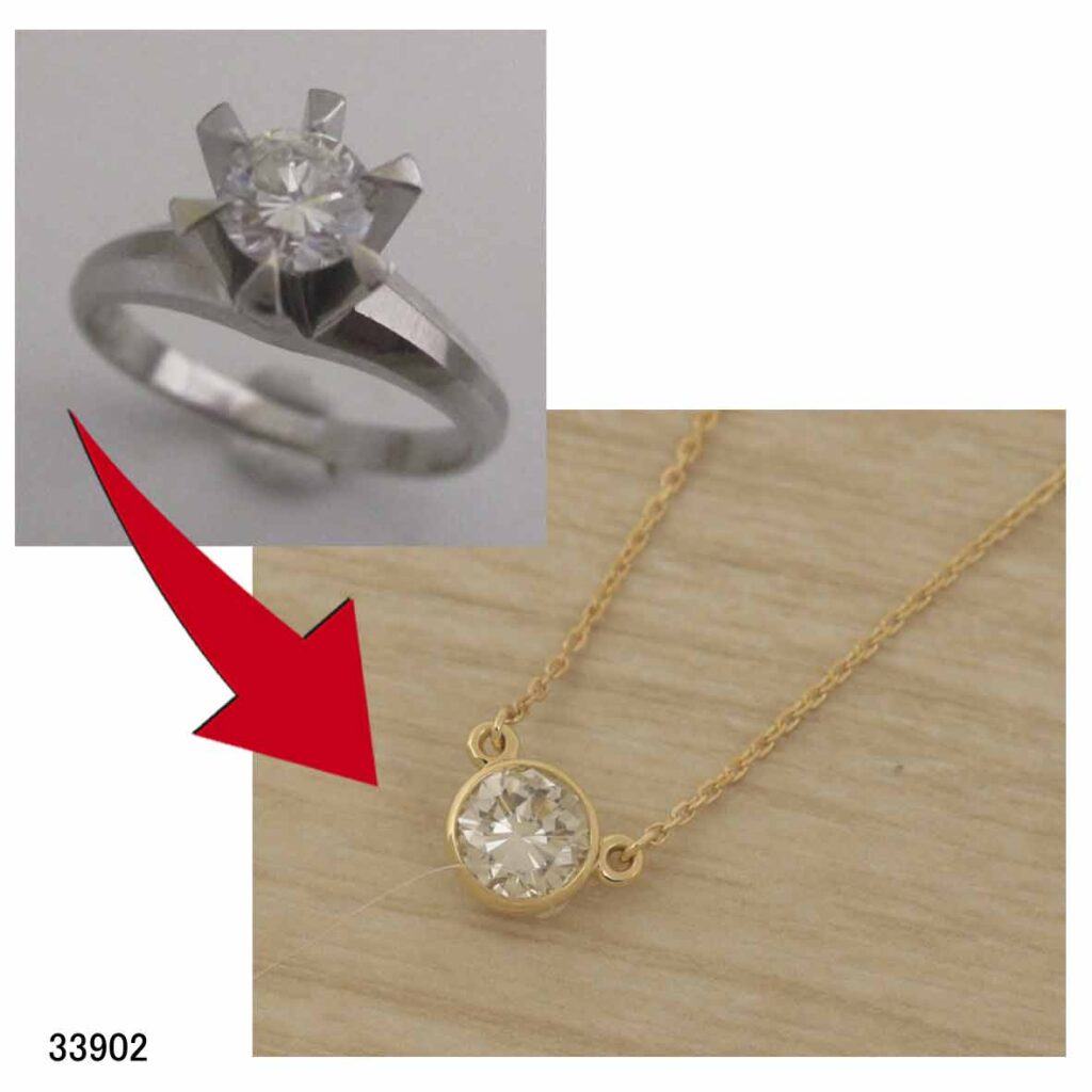 33902K18ダイヤプチネックレスリフォーム