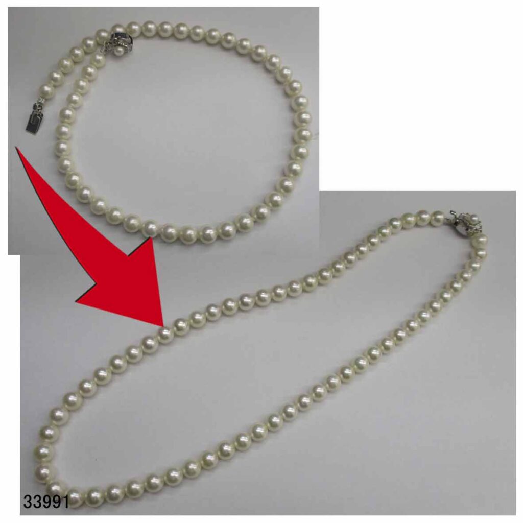 33991真珠ネックレス珠足しリフォームクリーニング