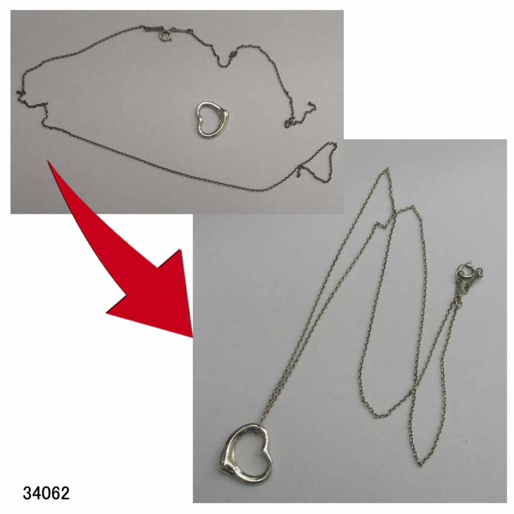 34062SVティファニーオープンハートプチネックレス切れ直し修理