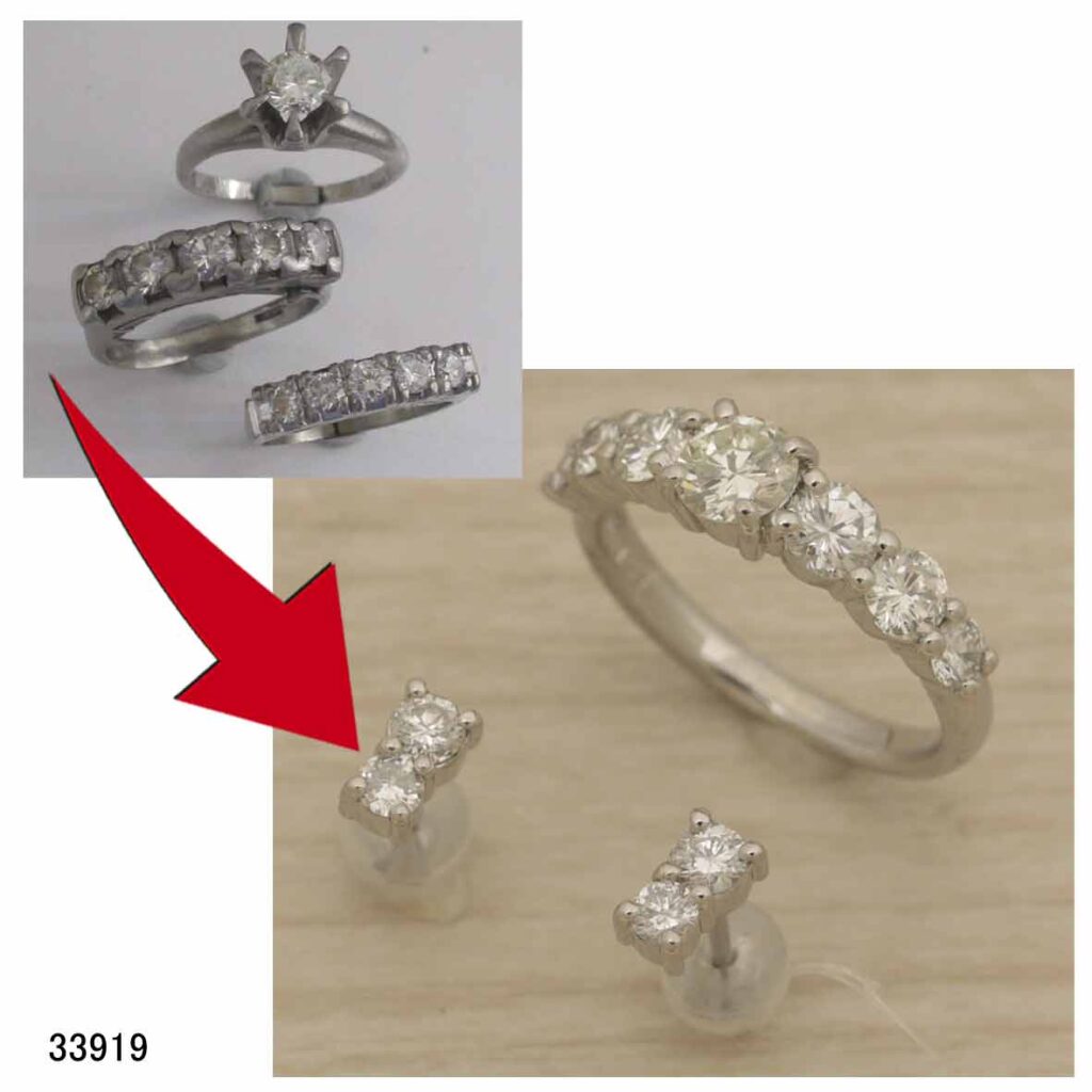 33919Ptダイヤリングピアスリフォーム