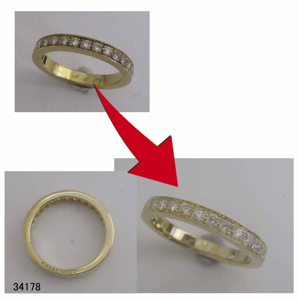 34178K18ダイヤショーメリングサイズ直し