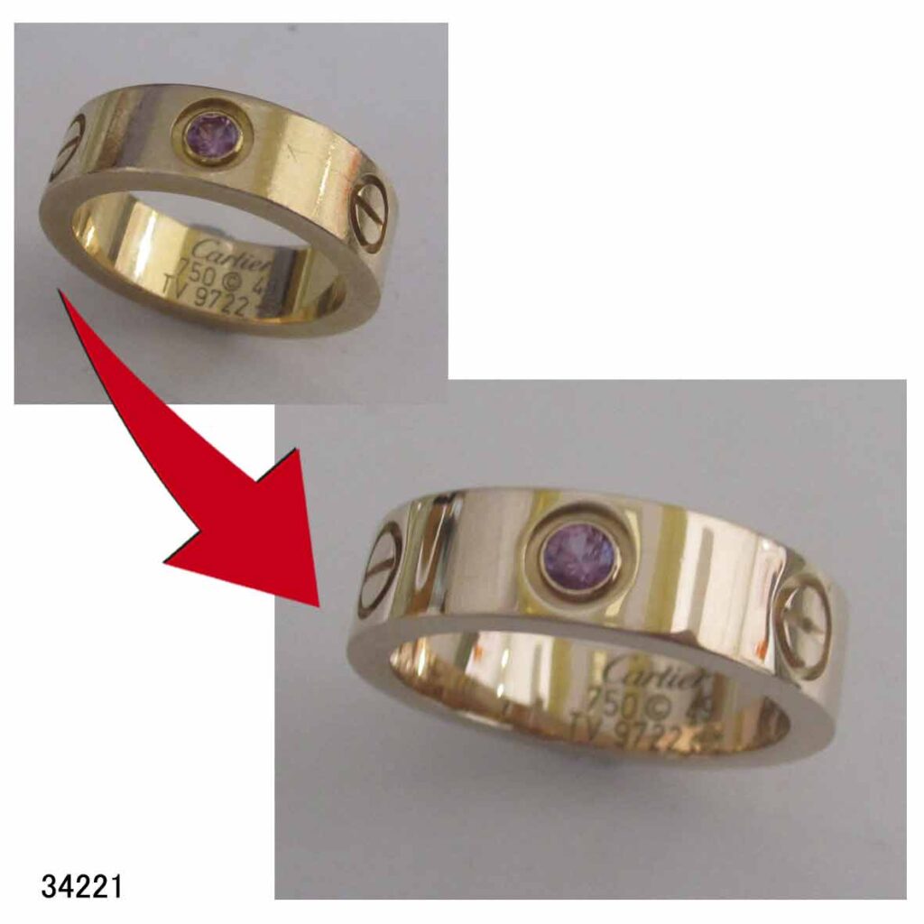 34221K18PGカルティエ結婚指輪サイズ直し