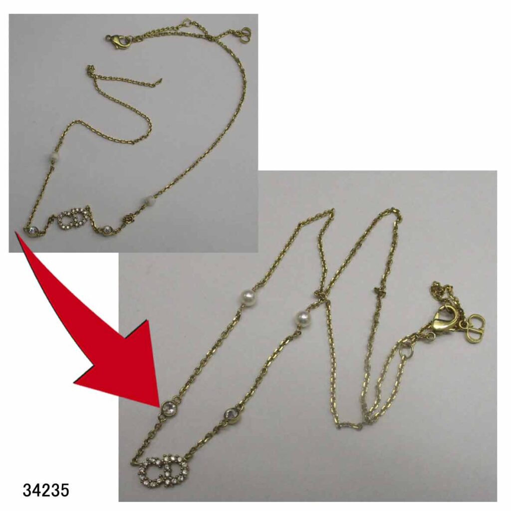 34235金色クリスチャンディオールアクセサリーネックレス修理