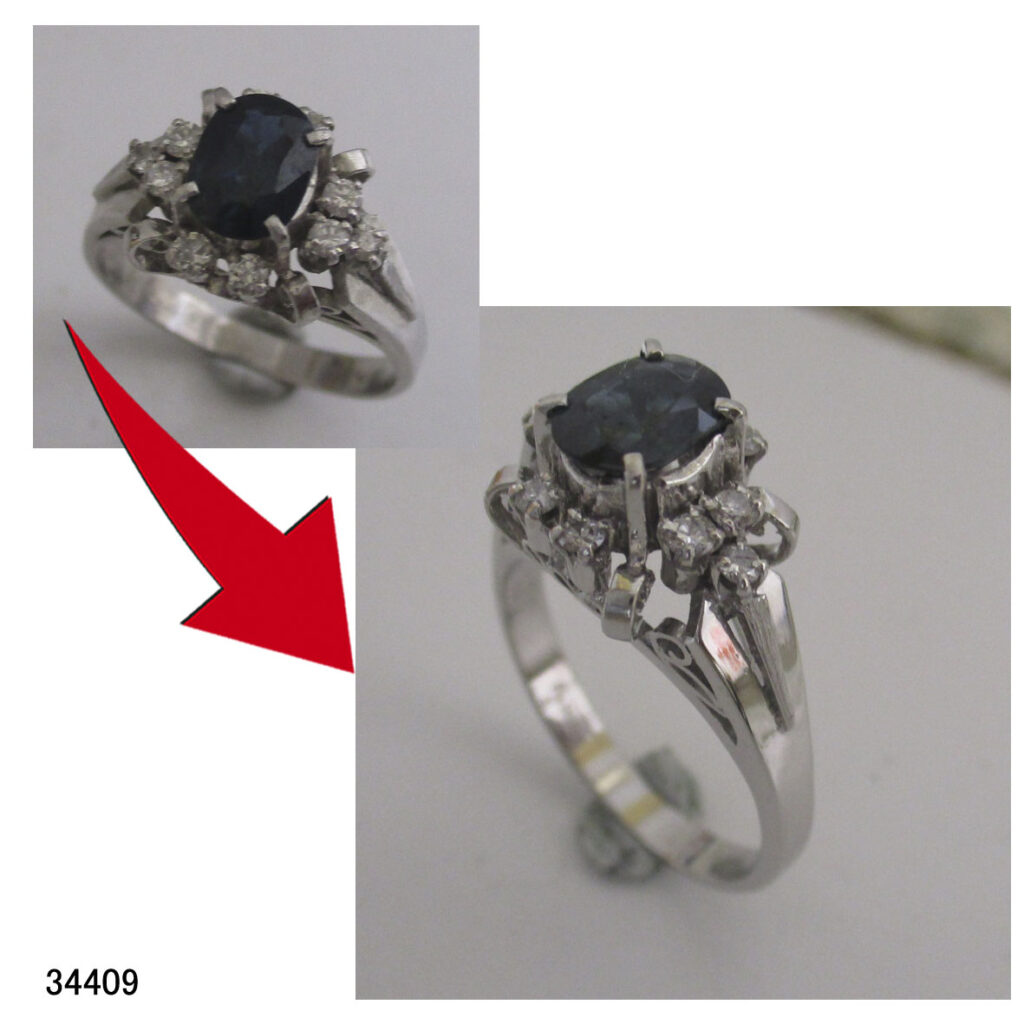 34409Ptサファイアリングクリーニング