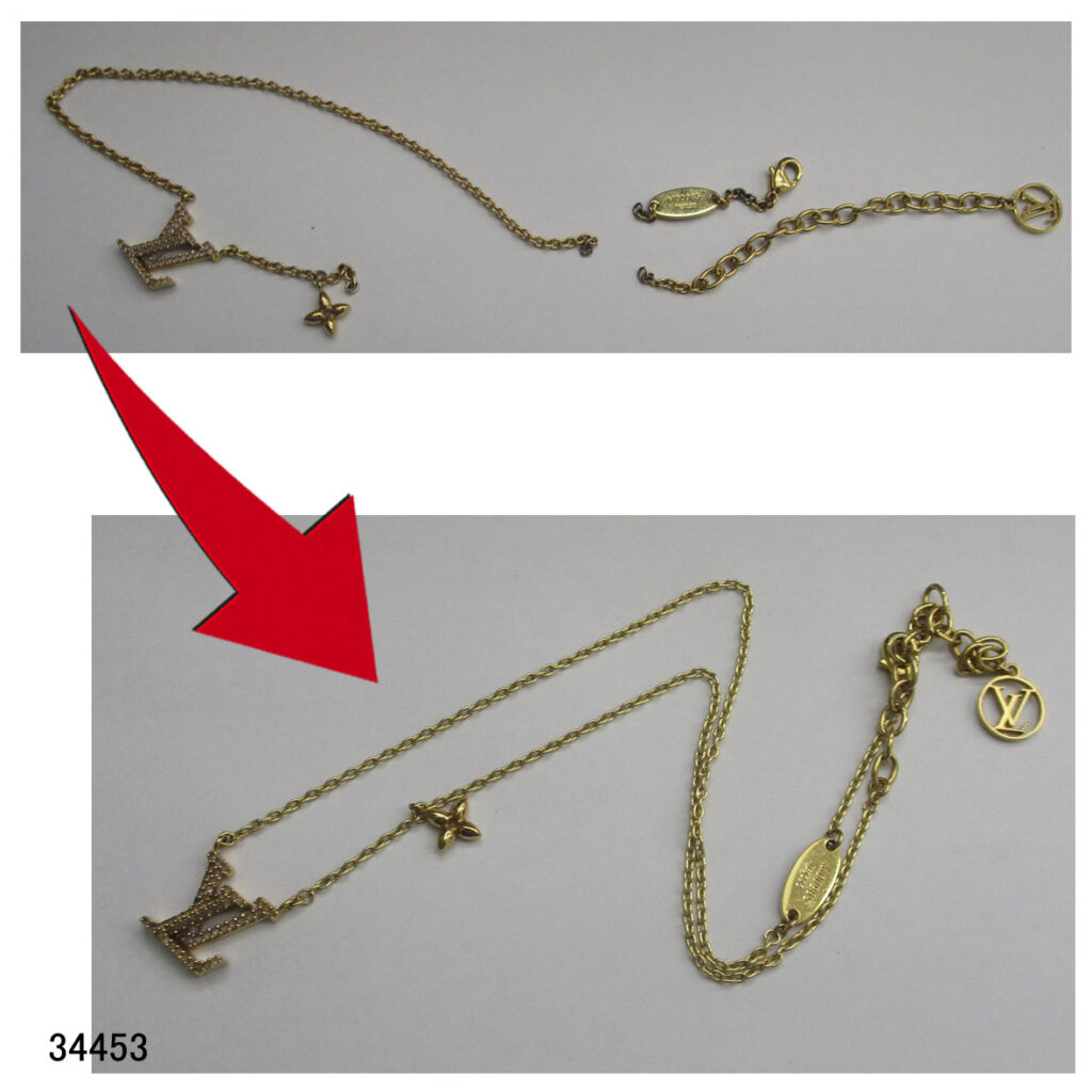 34453LV金色アイコニックプチネックレスチェーン交換修理