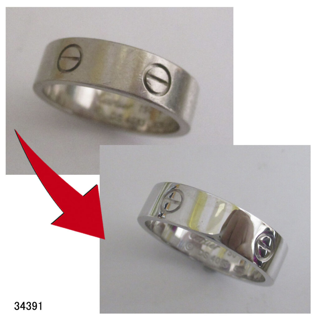 34391K18WGカルティエラブリングサイズ直し