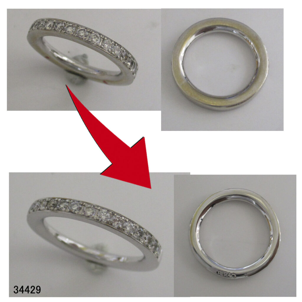 34429K18WGダイヤリングサイズ直し