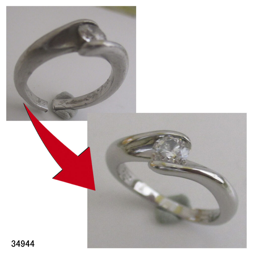 34944Ptダイヤ結婚指輪切断修理サイズ直し